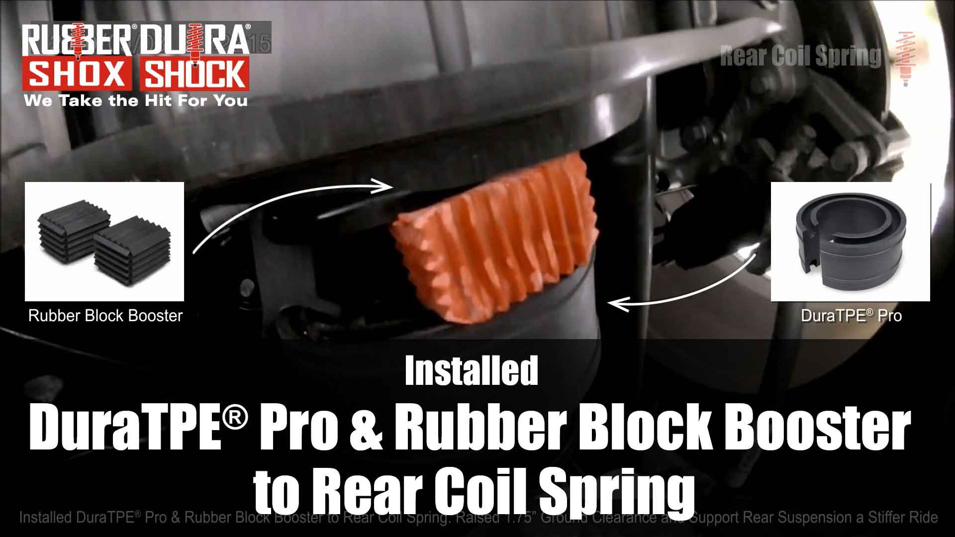 DuraTPEPro & Rubber Block Booster Rear Coil Spring Buffer 1.75” Clearance & Stiffer Ride
