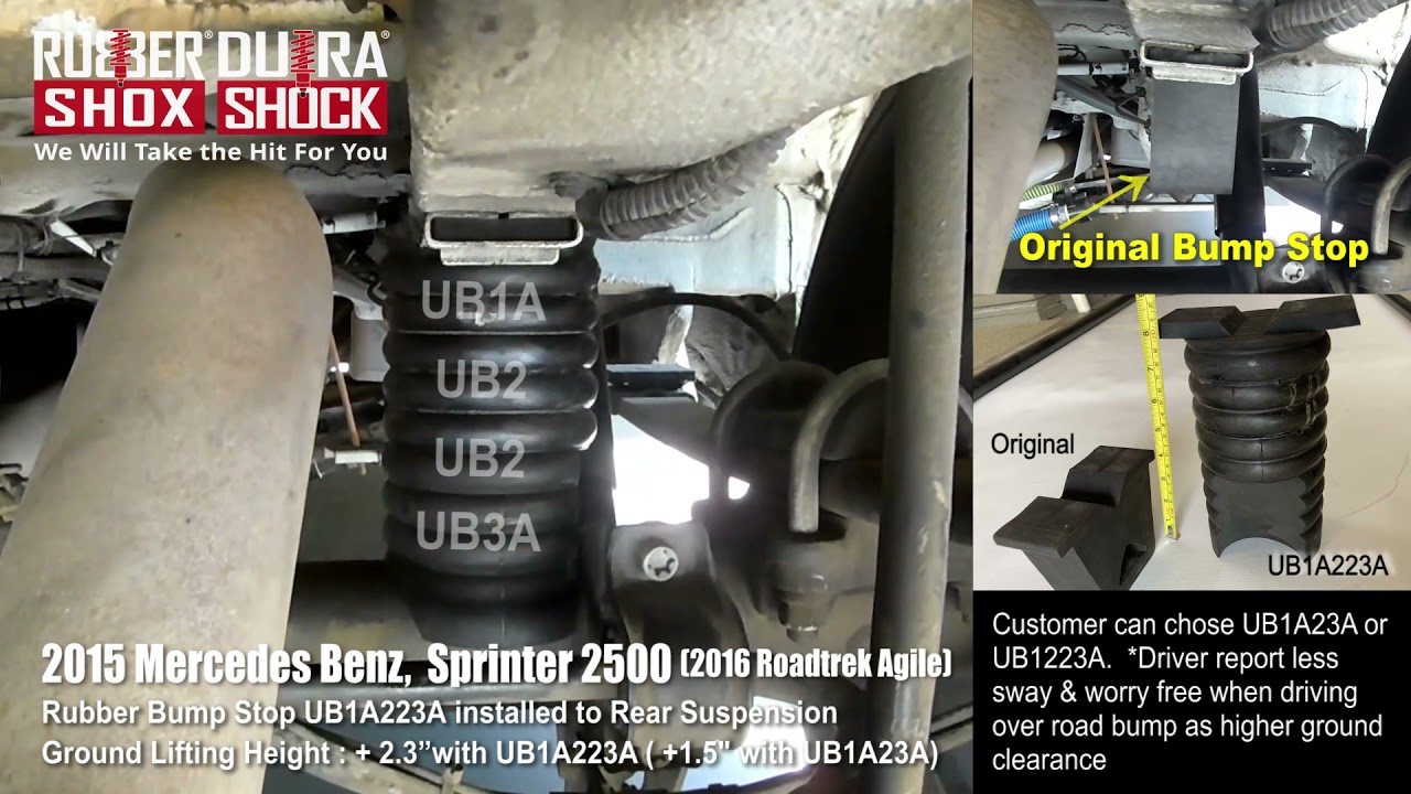 2015 Mercedes Benz Sprinter 2500 using Modular Universal Rubber Bump Stops UB1A+UB2+UB2+UB3A